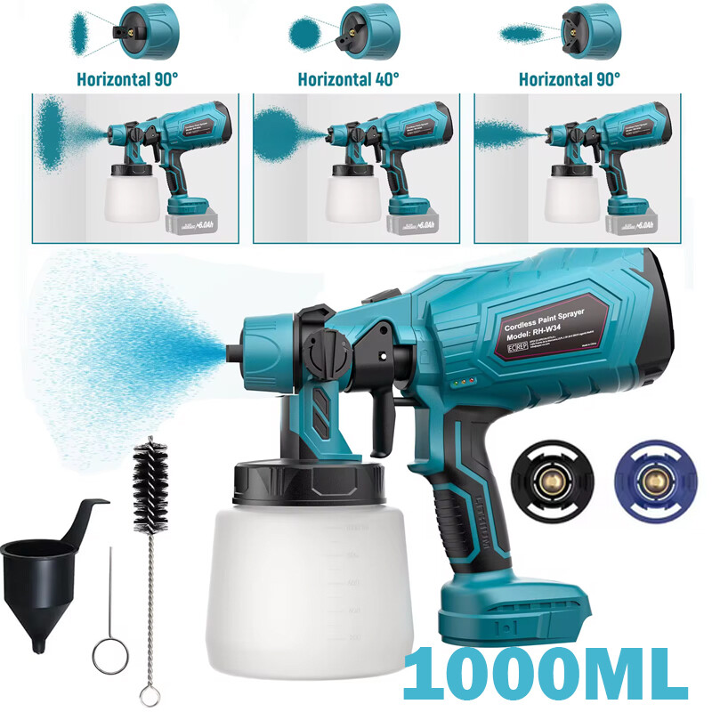 For Makita 18V Battery Spray Gun Paint Sprayer Wall Cordless / Battery