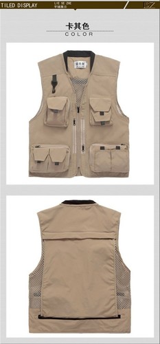 Workwear vest outdoor multi-pocket thin vest men's vests custom advertising New. - Picture 6 of 12