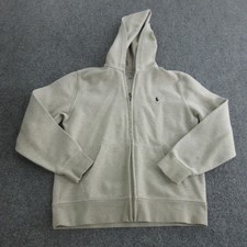 Polo Ralph Lauren Hoodie Youth 14-16 Gray Fleece Full Zip Pony Logo Sweatshirt