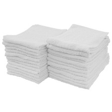 Cotton Terry Cleaning Towels, 24 Pack, 14" X 17", White Bulk Cleaning Cloth F  