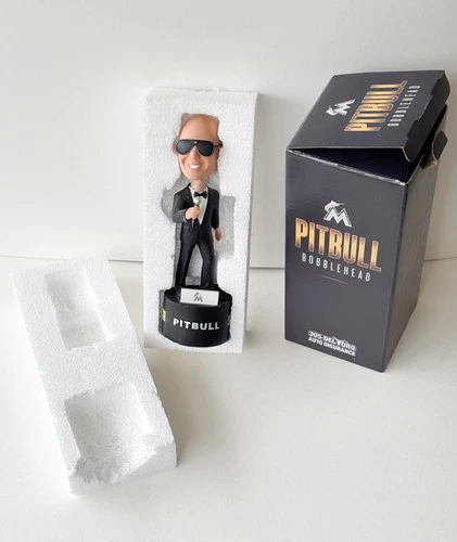 ⚾️🔥MIAMI MARLINS PITBULL "MR. 305" MLB BOBBLEHEAD In Box Voice works ⚾️🔥