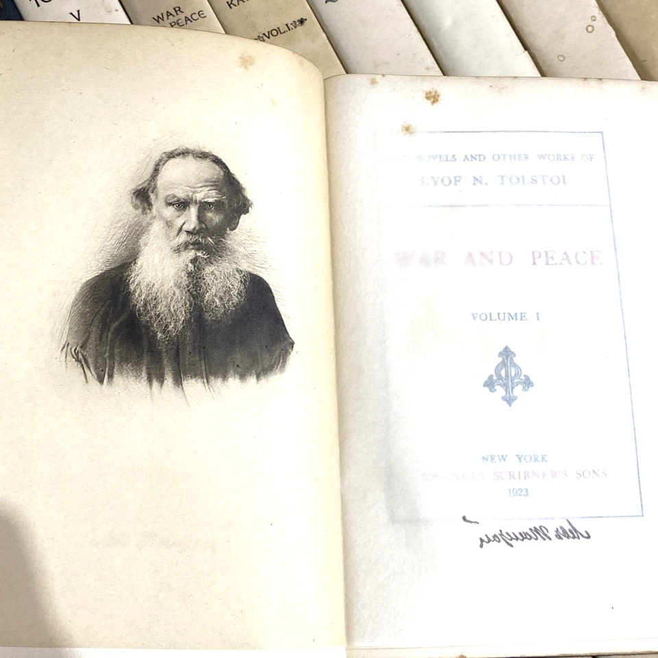 THE WORKS OF LYOF N TOLSTOI 1923 24 Book Volumes COMPLETE WAR AND PEACE LOT SET - Imagem 4 de 4
