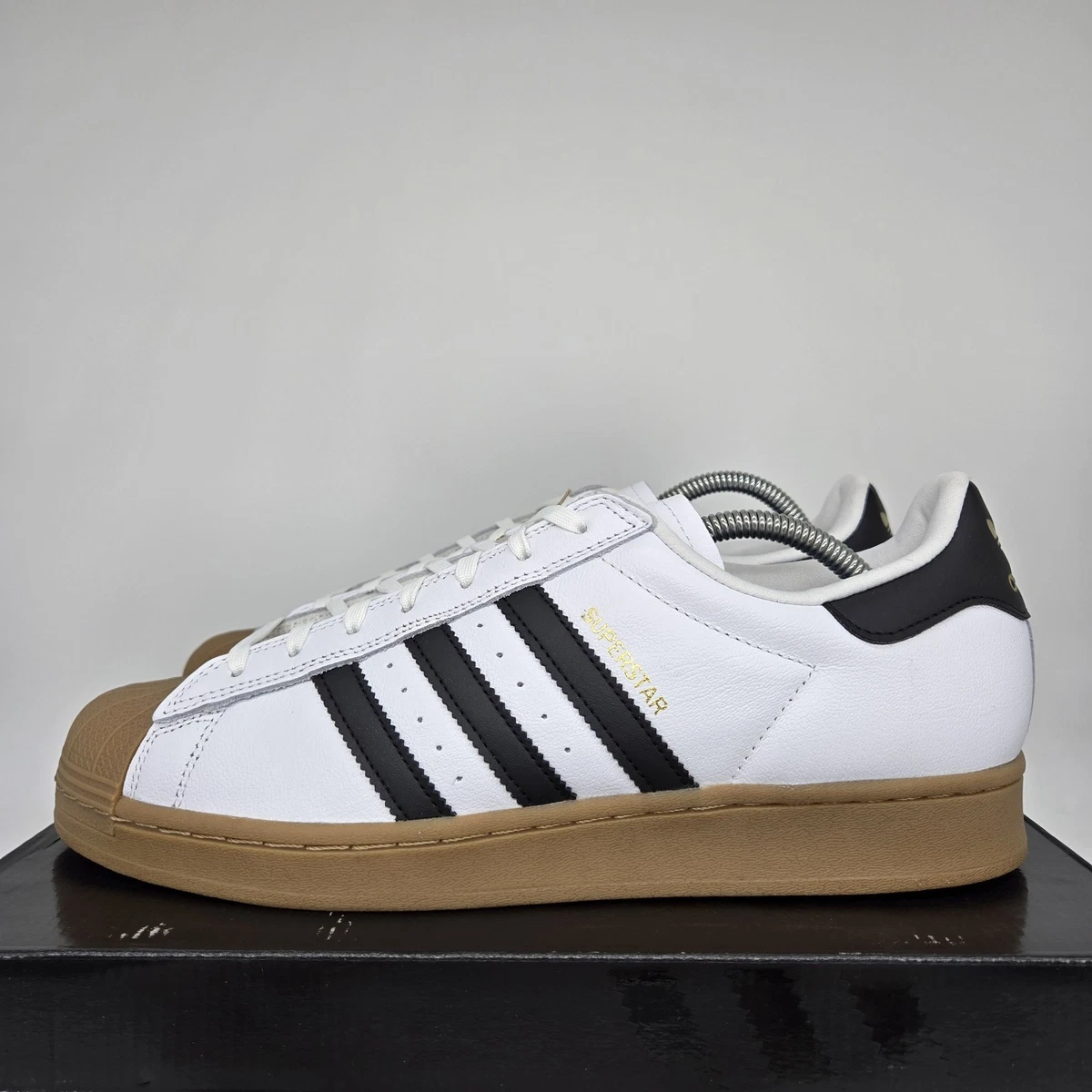 adidas gazelle silver green womens adidas Superstar ADV White Black Gum Leather Shoes 8