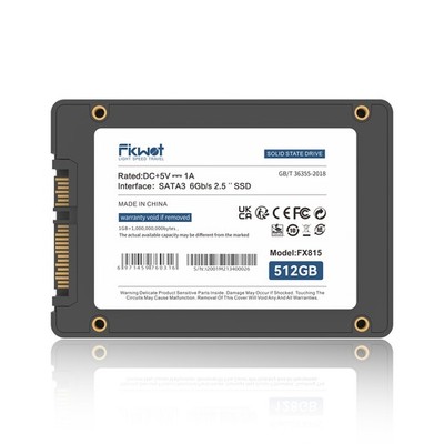 Fikwot 512GB SATA SSD 2.5'' SSD SATA III 6Gb/s Internal Solid State Drive 560MBs