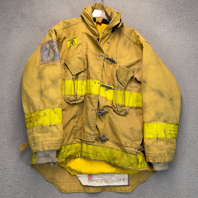 #ad Morning Pride Firefighter Jacket Lined Men TROY FOR DISPLAY or COSTUME HEAVY $64.95
