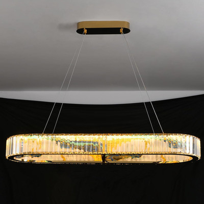 Modern Rectangular Crystal Chandelier - Adjustable Ceiling Light Fixture 40