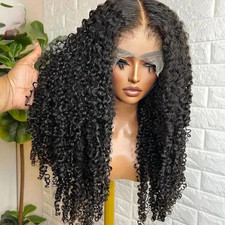 Kinky Curly Lace Front Wigs Human Hair 13X4 Lace Frontal Wigs 250 Density Kinky