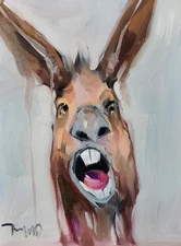 Abstract Donkey 16x20" Whimsical Art PRINT by Artist Jose Trujillo Wildlife Deco