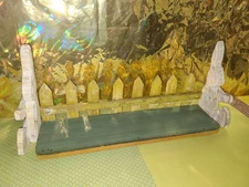 Country Decor Folk Art primitive Style Bunny Rabbit wood wall trinket shelf