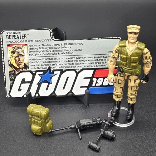 Gi Joe 1988 Repeater 100% Complete w File Card Excellent Cond Vintage ARAH