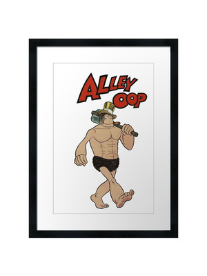 Vintage Comic Alley Oop Höhlenmensch Cartoon gerahmtes Wandbild Poster Druck Bild