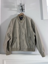 Vintage The Authentic La Paz By Catalina Beige Mock Neck Bomber Jacket Size XL