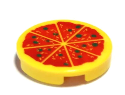 1 x LEGO  4150 City,Figuren-Zubehör,Essen,Pizza,Fliese rund 2x2 Neuware