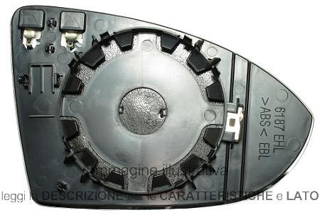 Vetro Piastra Specchio Retrovisore Volkswagen Golf Vii 2012 Destro Termico