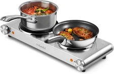 Hot Plate, Double Burner, Electric Hot Plates for Cooking, 1800watts Portable...