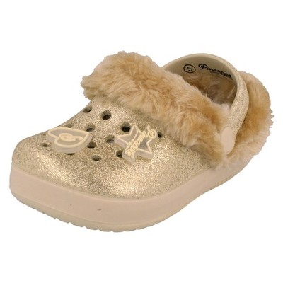 Mädchen Ananas Clogs Slipper Herz- und Sternendetail Kunstfellfutter 'H2R694'