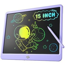 LCD Writing Tablet for Kids, 15 Inch Large Screen Doodle Board, 1-purple