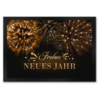 Frohes Neues Jahr FußMatte In 35X50 Cm Mit Goldenem Feuerwerk