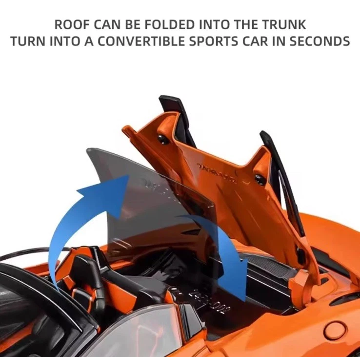 1:24 McLaren 720S Diecast Model Car – Alloy Supercar Toy Gift With Lights - Image 2 of 4