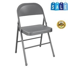 Metal Folding Chair All-Steel Double Braced Activity Party Lightweight Folds New