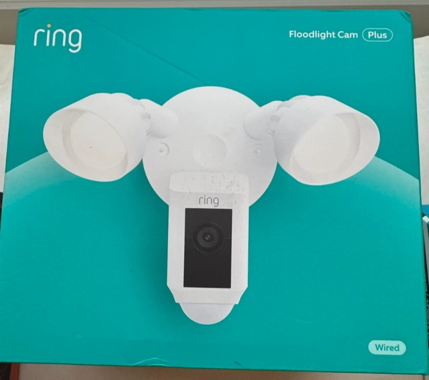 Ring Floodlight Cam Wired Plus 1080p Surveillance Camera - White - NEW IN BOX - Image 3 of 4