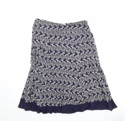 Wallis Damen blau Geometrisches Muster Baumwolle Swing Rock Größe 10 Reißverschluss
