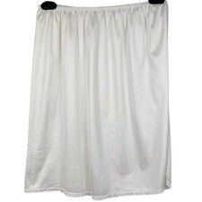 Vintage Vanity Fair USA White Half Slip Skirt Nylon Lace trim Medium