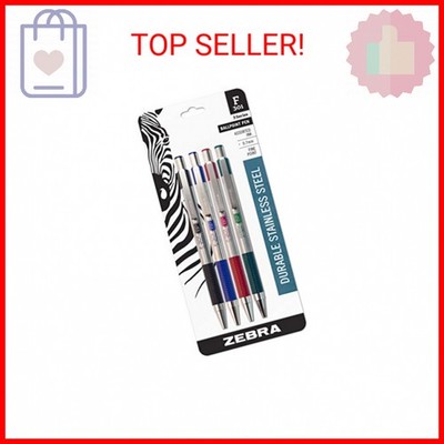 Zebra Pen F-301 Ballpoint Black, Blue, Red and Green Ink, Fine Point 0.7mm Pen,