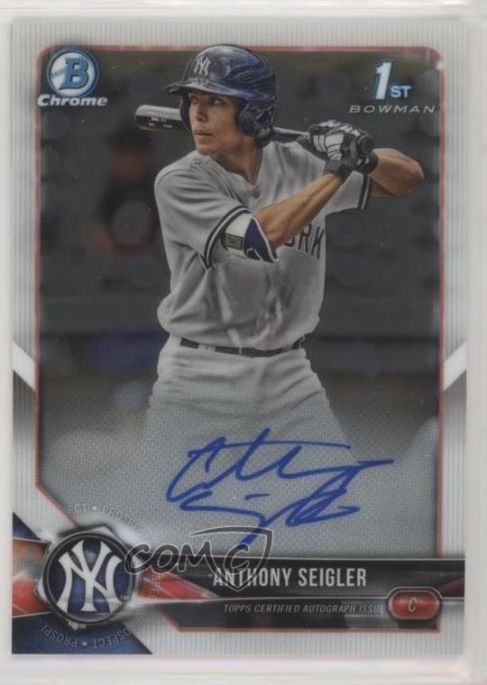 2018 Bowman Draft Chrome Draft Pick Auto Anthony Seigler #CDA-AS Auto 7i2