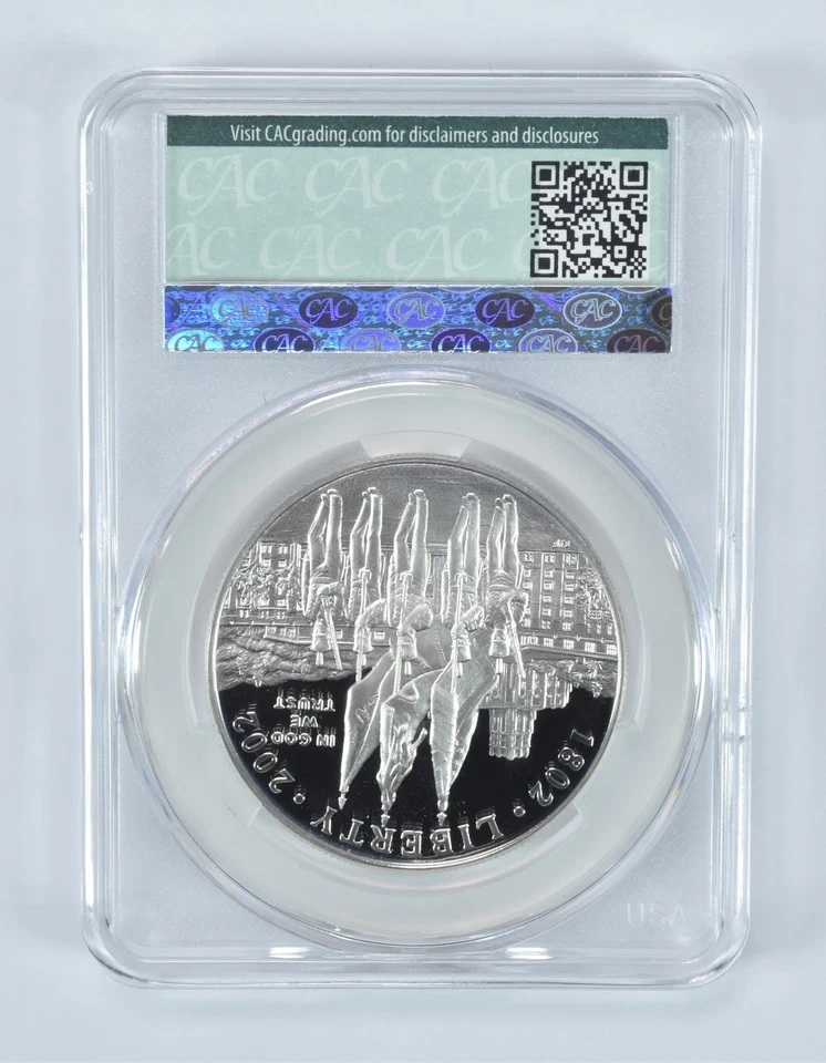 2002-W West Point Commemorative Silver Dollar PR69 DCAM CAC CACg *5294 - Image 2 of 4