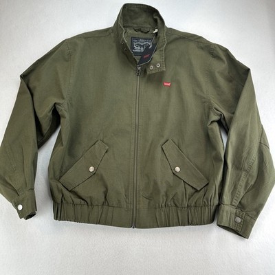 Levi s Bomber Jacket Green Canvas Full Zip Mens Size Small MSRP $128 NWT