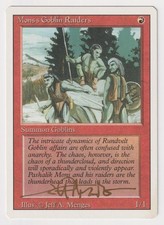 Gold Signed Mons's Goblin Raiders MP Revised Artist Jeff A. Menges MTG Magic!