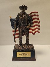 Bradford Exchange John Wayne USA Talking Statue Liberty and Justice For All EUC!