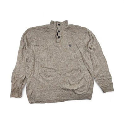 Chaps Pullover Herren XXL Beige Vintage Strick Baumwolle Sweater