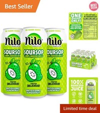 100 Pure Soursop Juice Pack of 12 - No Sugar, Freshly Pressed, 10.8 oz Each