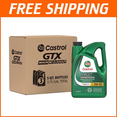 Synthetic Blend Motor Oil 5W-30 for High Mileage Engines   Pack of 3, 15 Quarts