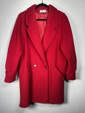 Vintage Ashley Scott Women's Wool 3/4 Length Winter Coat Red Jacket Large