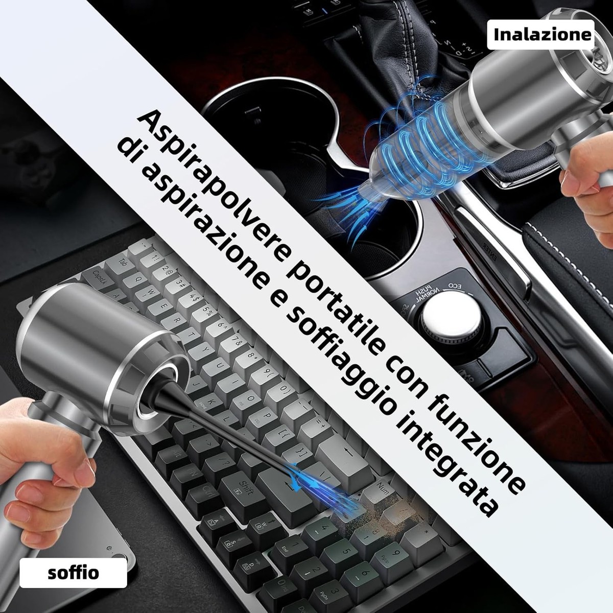Aspirabriciole Senza Fili 18000Pa - Portatile, Pieghevole Per Auto, Casa E Ufficio - Foto 3