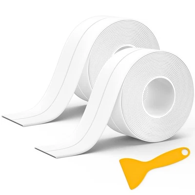 2 Rotoli Striscia Sigillante Bagno Autoadesiva, Striscia Calafataggio, Sigillante Bagno Bianco