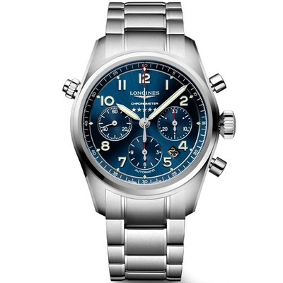 New Longines Spirit 42mm Chronometer Blue Sunray Men's Watch L38204936