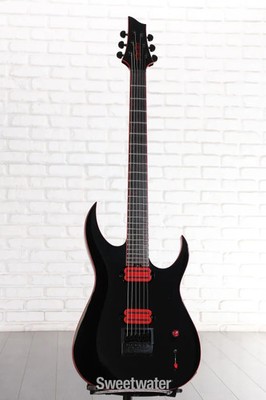 Schecter Sunset-6 ET EX Red Dawn Baritone Electric Guitar - Gloss Black