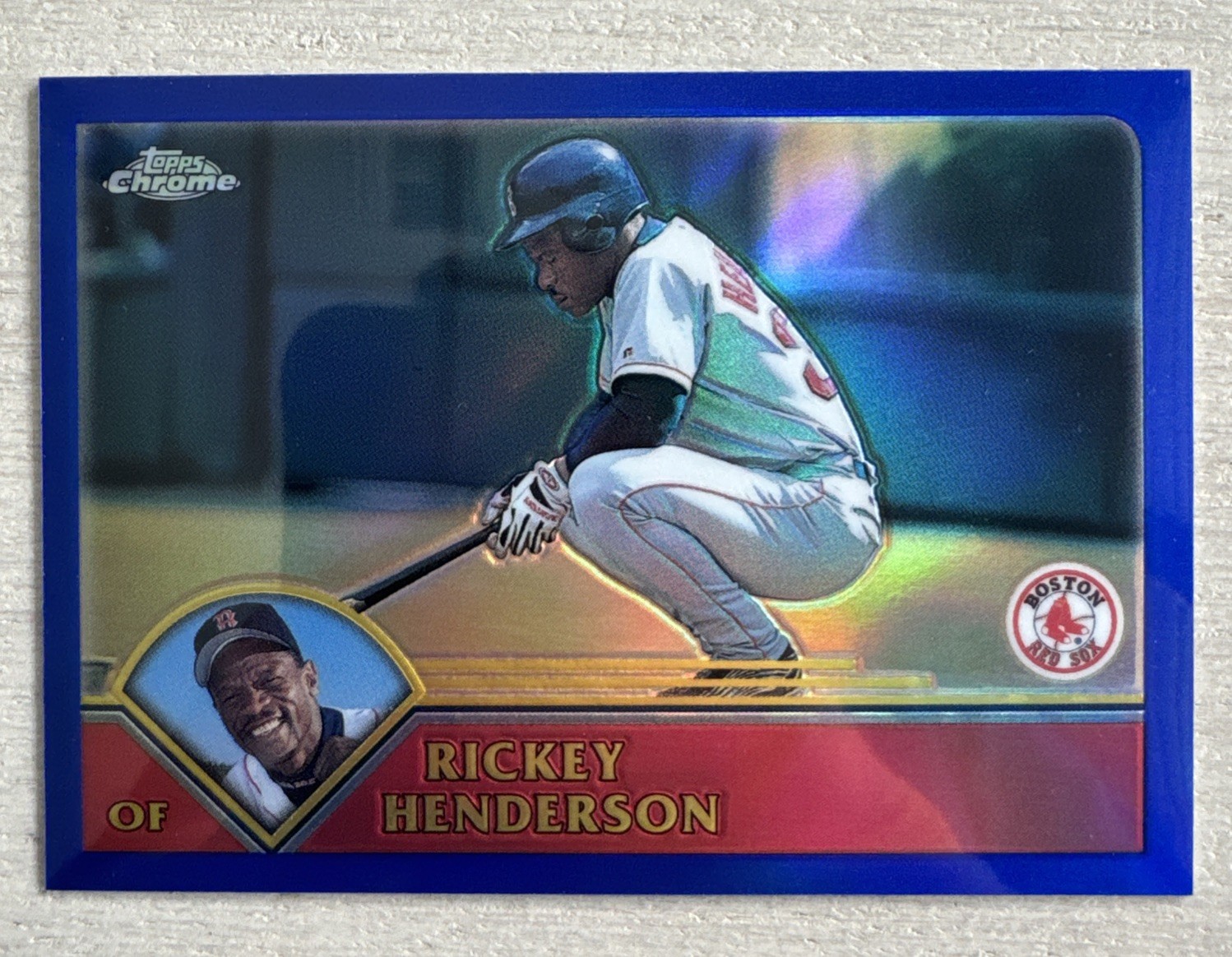 Rickey Henderson #/699 — 2003 Topps Chrome Refractor, Boston Red Sox