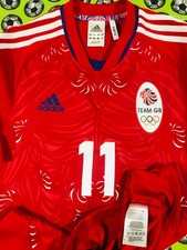 Adidas Great Britain Red Soccer Football Jersey Olympics 2012 Gareth Bale S