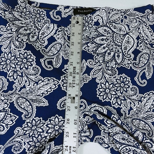 Talbots CHATHAM ANKLE PANTS Women's Sz 10P(32x26) Blue & White Paisley Print - Picture 7 of 12