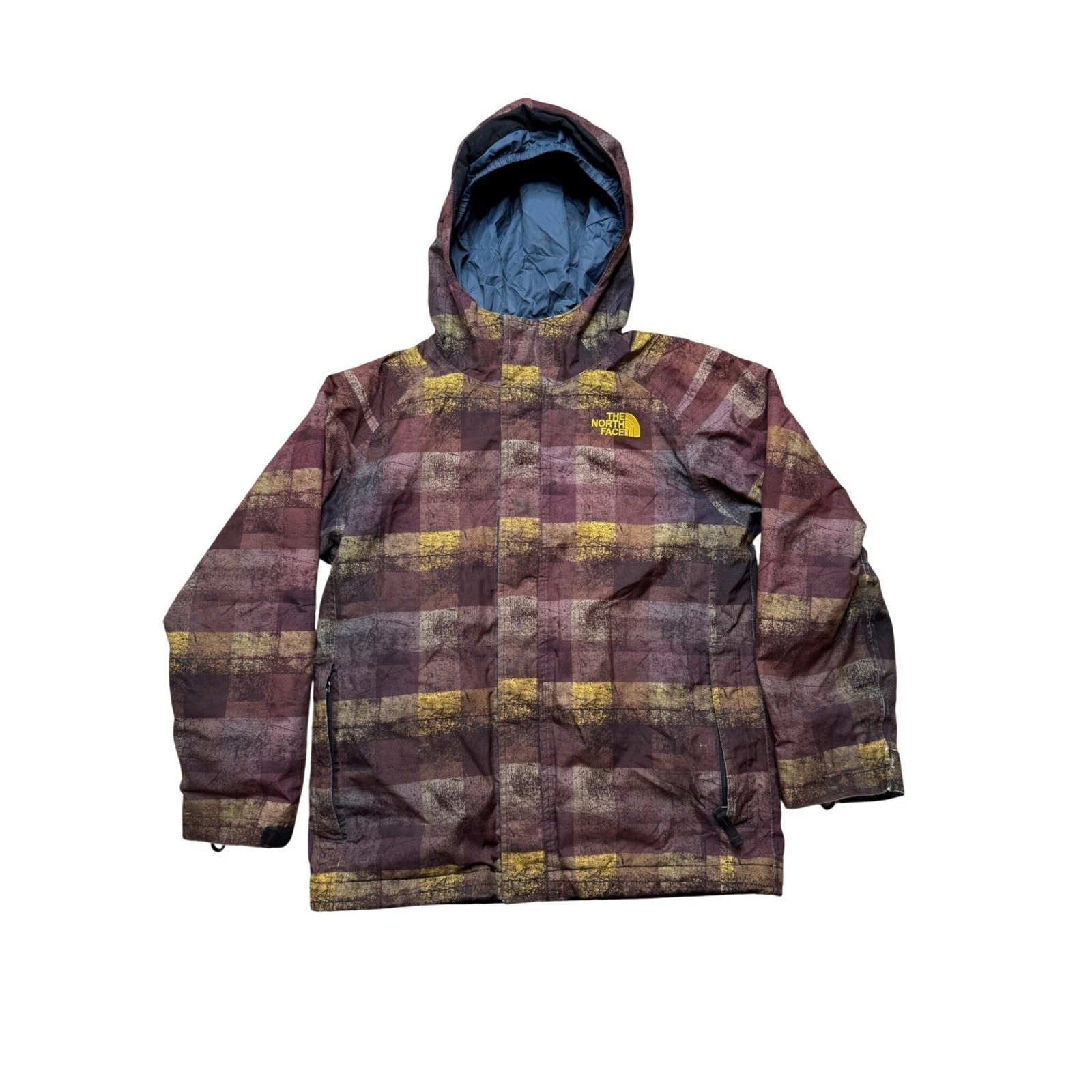 The North Face HyVent Plaid Ski Snowboard Jacket Hooded Boys Youth M