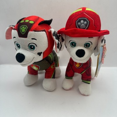 Paw Patrol 8'' Plush Marshall Bundle Aqua Pup & Red Uniform With Tags