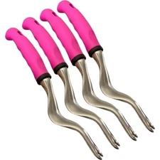 Garden Guru Pink Hand Weeder Tool with Ergonomic Handle, Rust Resistant,4 pack