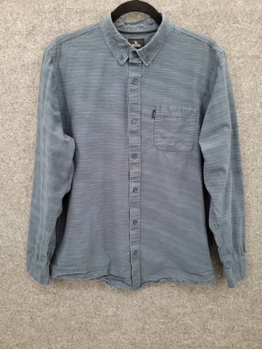 Rip Curl Button Down Shirt Men's Medium Long Sleeve Logo Pocket Blue - Picture 2 of 12