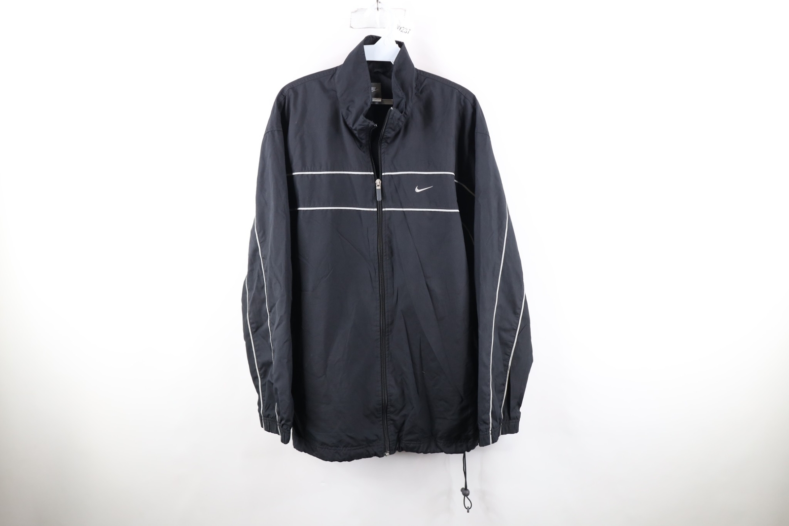 SACAI X NIKE Giacca a vento foderata vintage Nike uomo grande Travis Scott Mini Swoosh nera