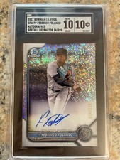 2022 Bowman Chrome 1st Speckle Auto Federico Polanco!🔥 SGC 10/10 HOT!